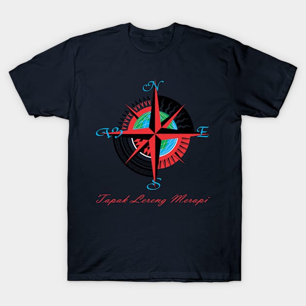compass, climb, climb-moun-merapi, T-Shirt by herbertmobley
